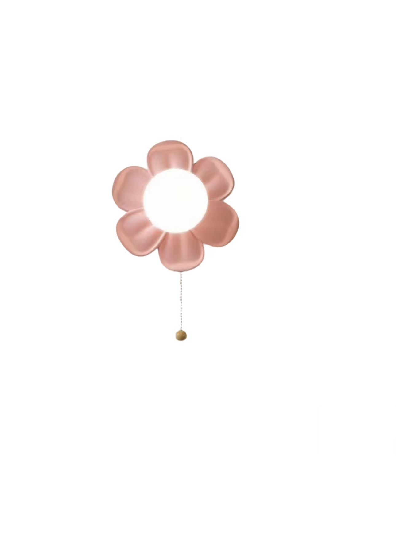 Baby Nursery Wall Lights - โคมไฟติดผนังดีไซน์ดอกไม้ทันสมัย พร้อมสวิตช์แบบโซ่ดึง โคมไฟติดผนังสไตล์มินิมอลสีครีม สำหรับห้องนอนเด็ก ห้องอ่านหนังสือ หรือข้างเตียง