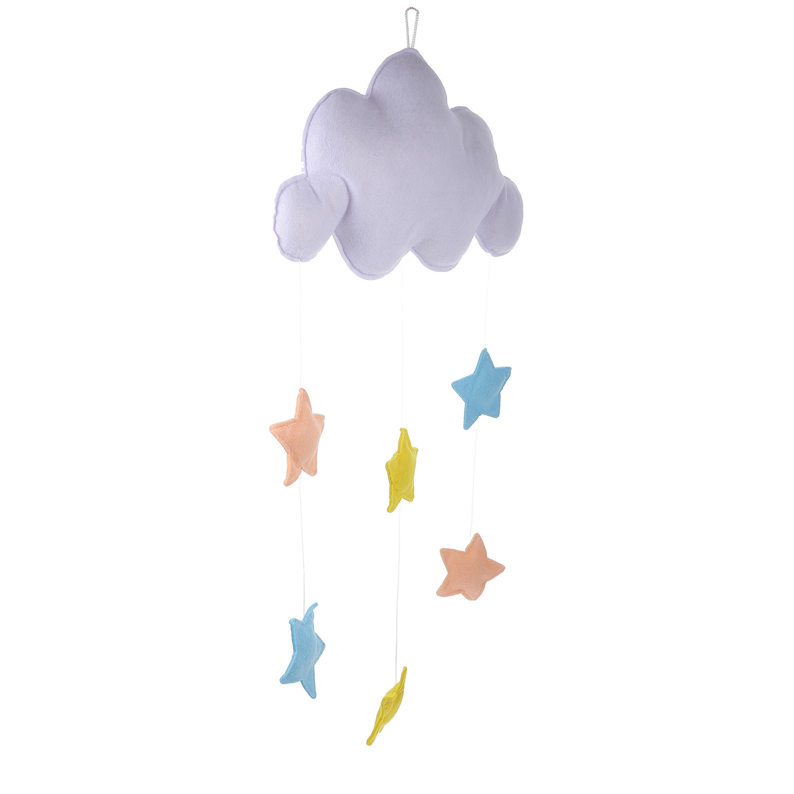 Baby Nursery Light Fixture - ของตกแต่งผนังแบบแขวน ทำจากผ้าสักหลาด ลายเมฆและดาวน่ารัก สำหรับห้องเด็กอ่อน ห้องนอนเด็ก ห้องนั่งเล่น