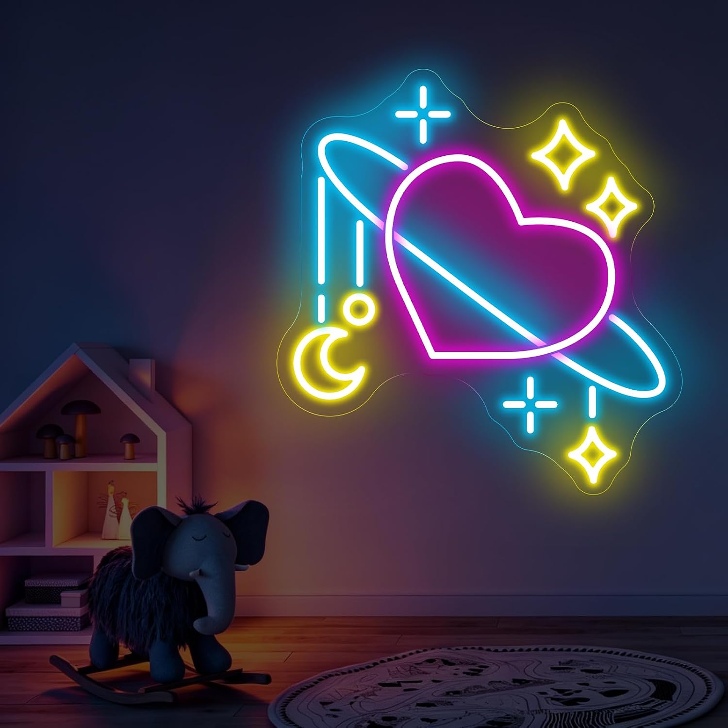 ป้ายไฟนีออนรูปดาวเคราะห์อวกาศ  - Baby Nursery Wall Lights บทวิจารณ์และราคา