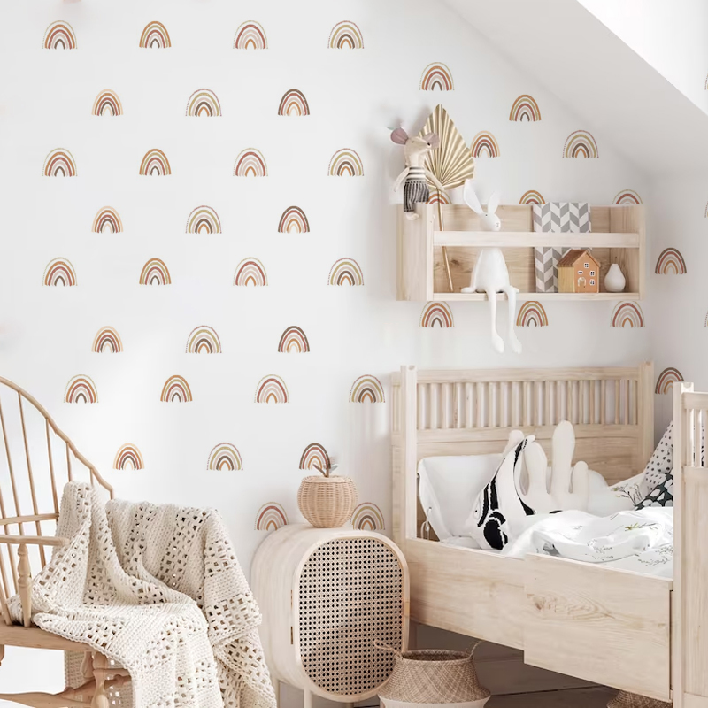 Boho Rainbow Wall Decals สติ๊ก - Baby Nursery Decor Girl บทวิจารณ์และราคา