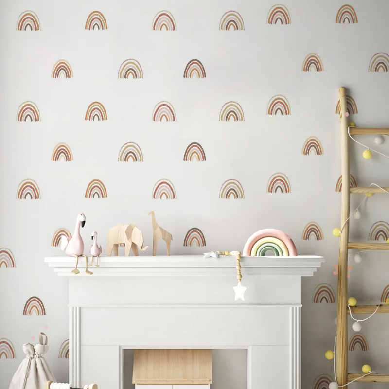 Boho Rainbow Wall Decals สติ๊ก - Baby Nursery Decor Girl บทวิจารณ์และราคา