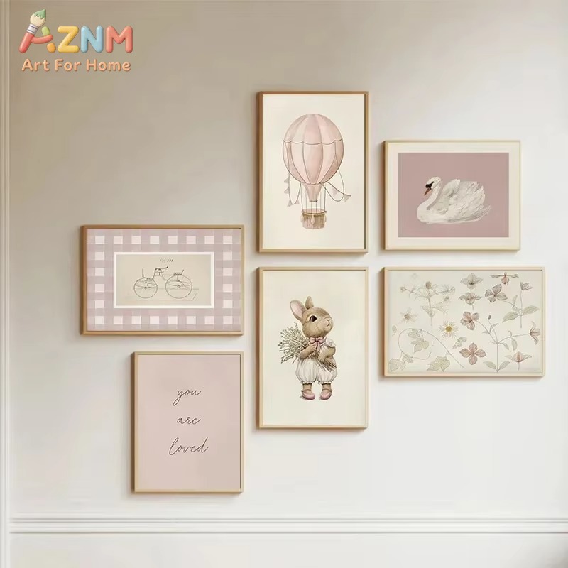 ภาพพิมพ์แคนวาสติดผนังลายกระต่า - Baby Nursery Frames บทวิจารณ์และราคา