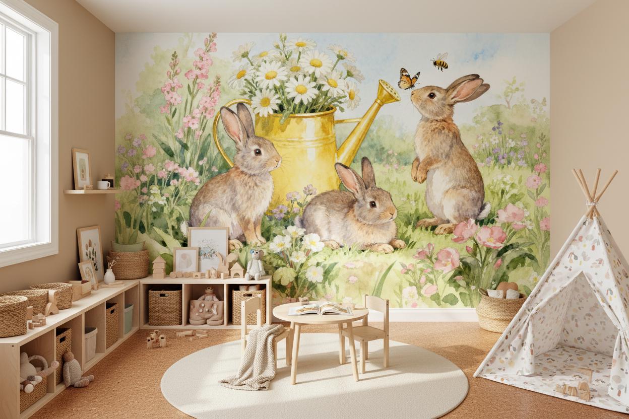 วอลเปเปอร์ติดผนังลายสัตว์การ์ต - Baby Nursery Peel And Stick Wallpaper บทวิจารณ์และราคา