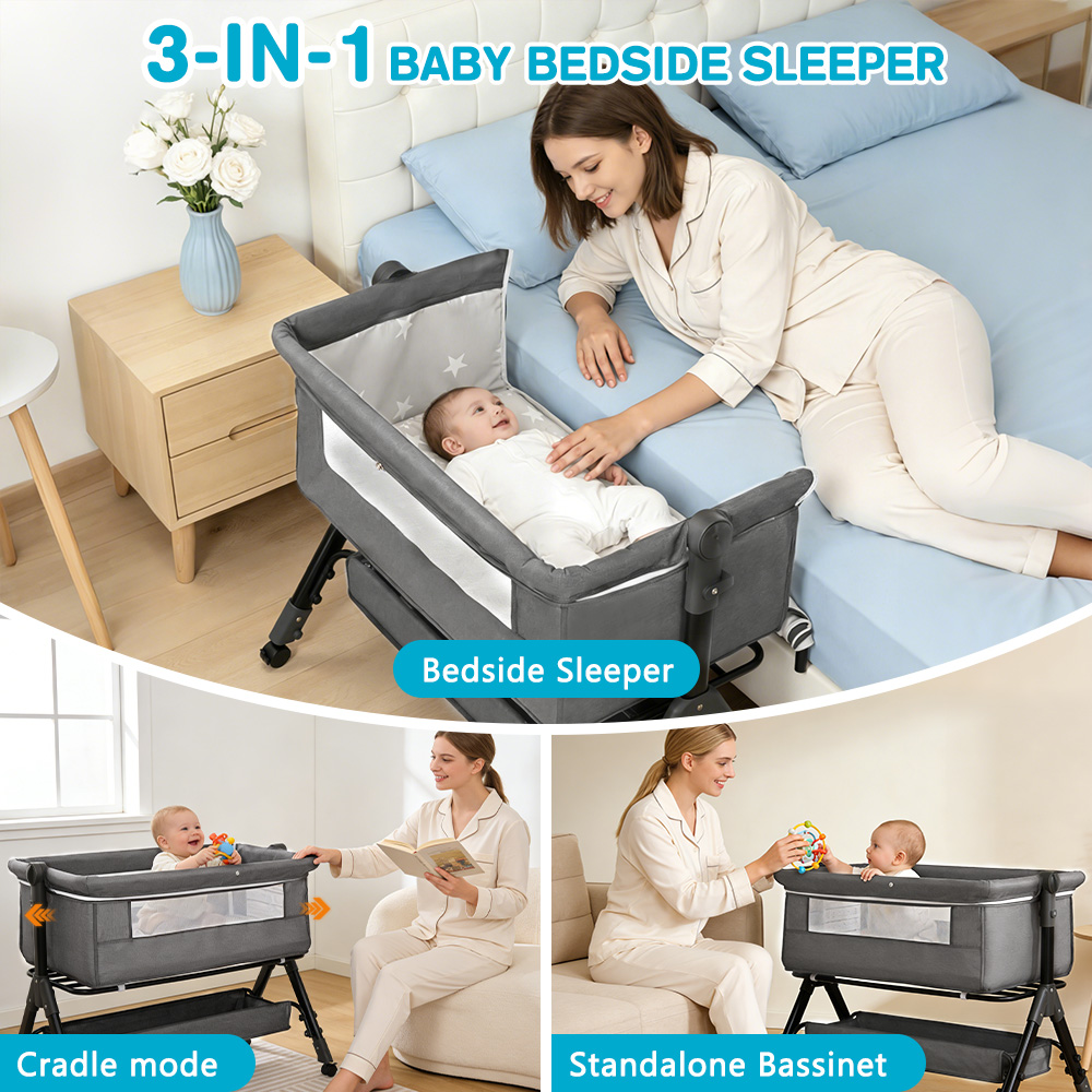 เปลเด็กแบบ 3-in-1 ใช้เป็นเปลข้ - Baby Nursery Trolley บทวิจารณ์และราคา