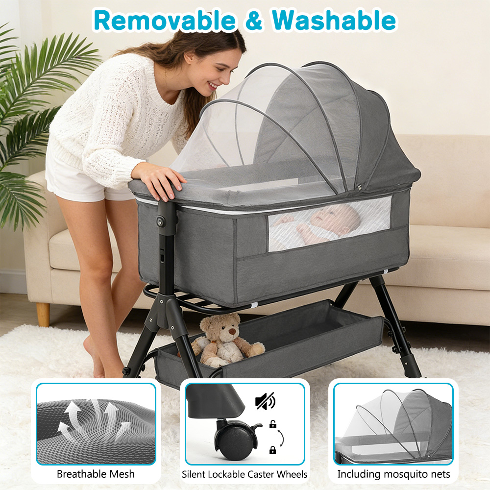 เปลเด็กแบบ 3-in-1 ใช้เป็นเปลข้ - Baby Nursery Trolley บทวิจารณ์และราคา