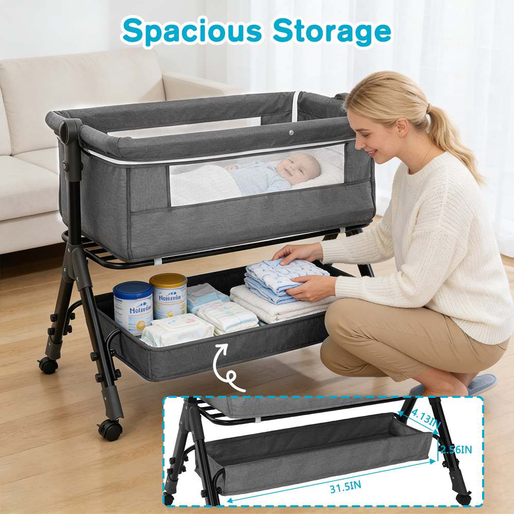 เปลเด็กแบบ 3-in-1 ใช้เป็นเปลข้ - Baby Nursery Trolley บทวิจารณ์และราคา