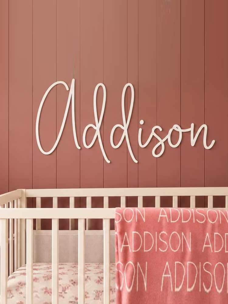 ป้ายชื่อไม้สลักชื่อส่วนตัวแบบก - Baby Nursery Decor Girl บทวิจารณ์และราคา