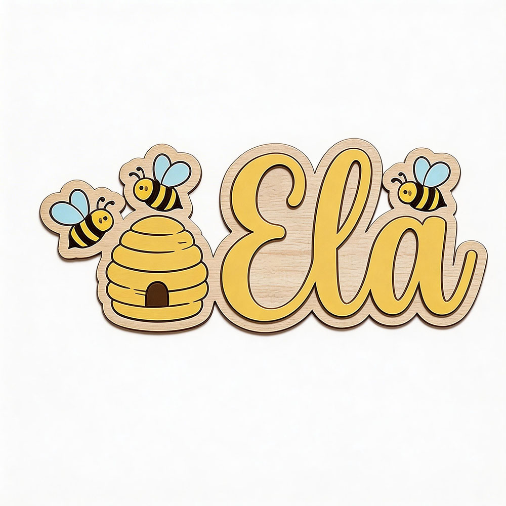 ป้ายไม้รูปรังผึ้งน่ารักแบบส่วน - Baby Nursery Decor Girl บทวิจารณ์และราคา