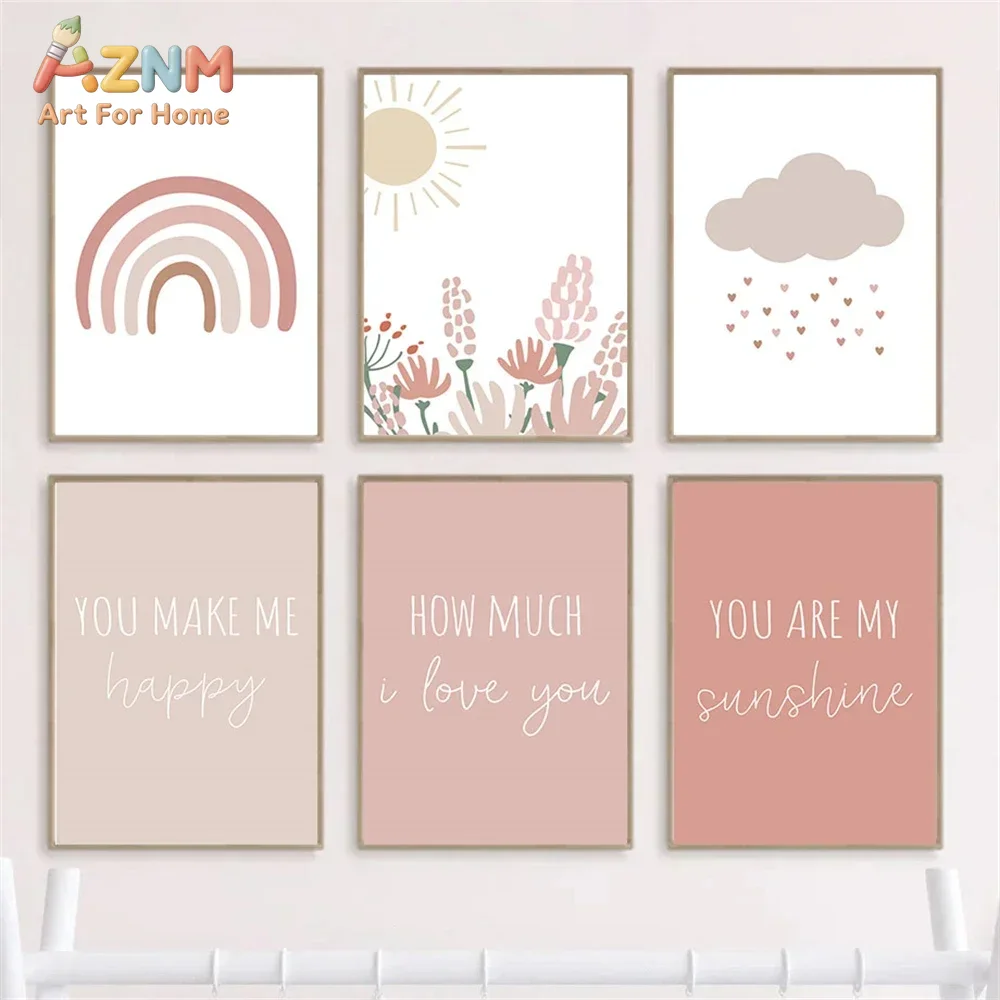 AZNM ภาพพิมพ์แคนวาสติดผนังลายโ - Baby Girl Nursery Quotes บทวิจารณ์และราคา