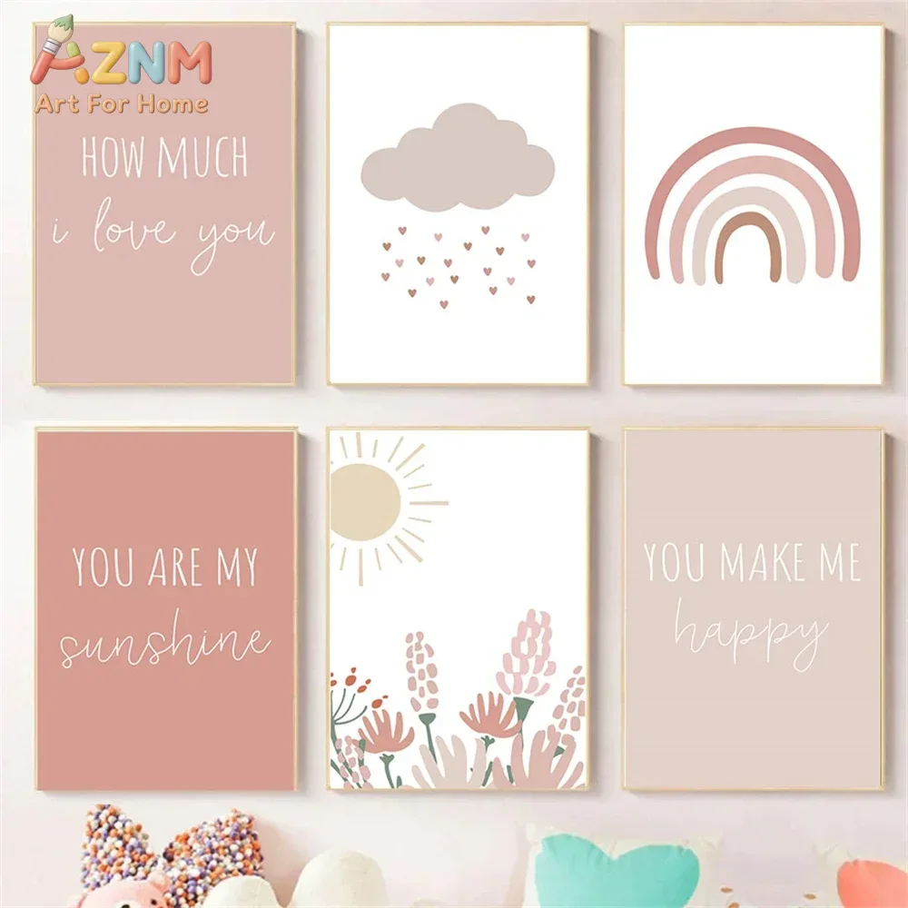 AZNM ภาพพิมพ์แคนวาสติดผนังลายโ - Baby Girl Nursery Quotes บทวิจารณ์และราคา
