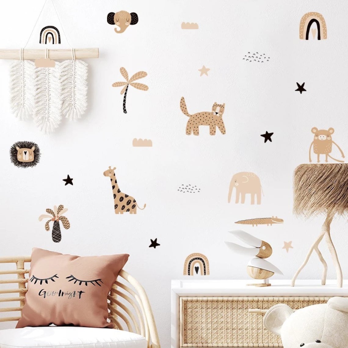 โบโฮการ์ตูนสายรุ้งดาวน่ารักหน้ - Baby Nursery Decor Girl บทวิจารณ์และราคา